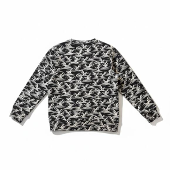 Sandro Blue & White Print Sweatshirt Small - Picture 3 of 4